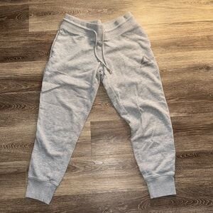 Reebok Jogger Sweatpants Womens Medium Drawstring Graphic Gray
